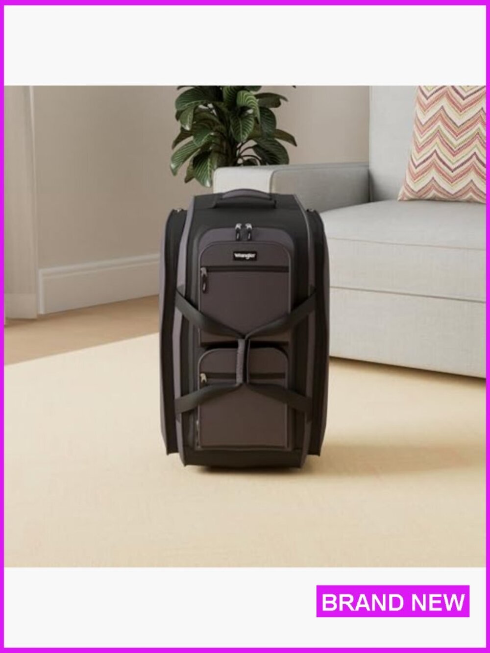Rolling Duffel Bag Spacious Nylon Travel Gear 30-Inch Check-In Size Trolley - Picture 3 of 7